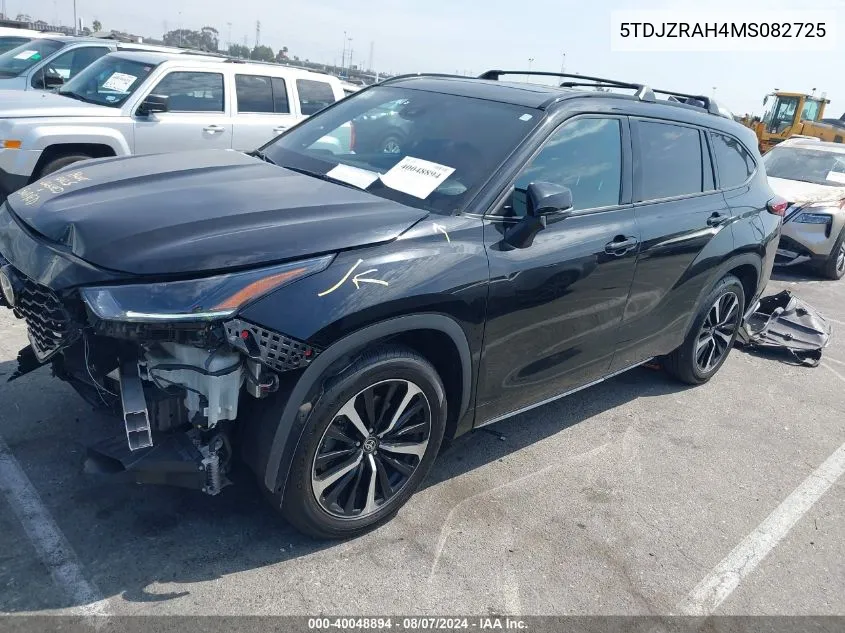 2021 Toyota Highlander Xse VIN: 5TDJZRAH4MS082725 Lot: 40048894