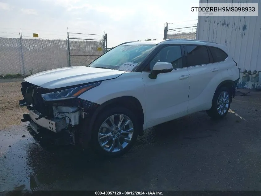 5TDDZRBH9MS098933 2021 Toyota Highlander Limited