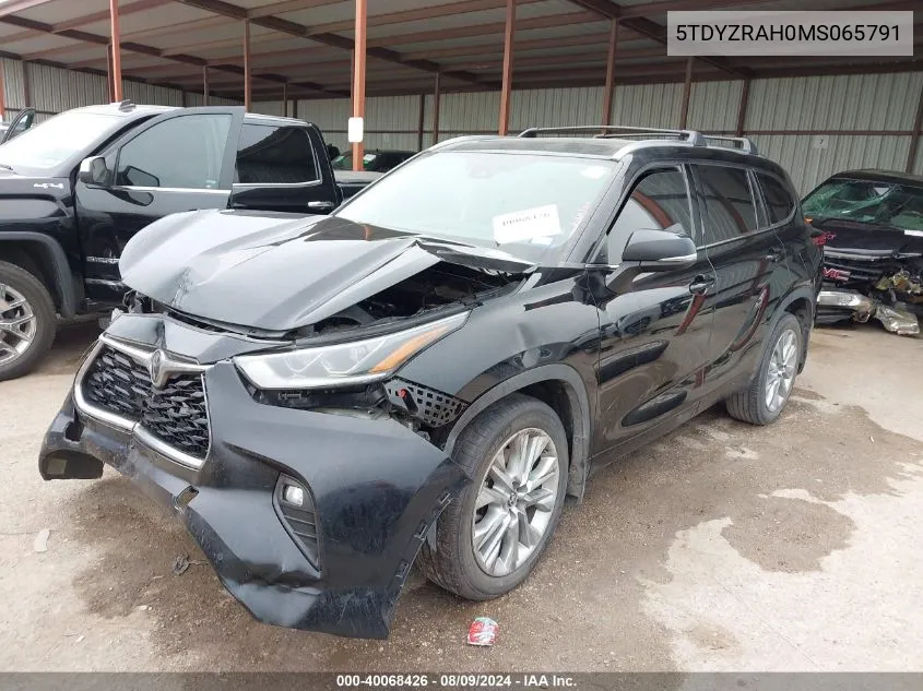 5TDYZRAH0MS065791 2021 Toyota Highlander Limited