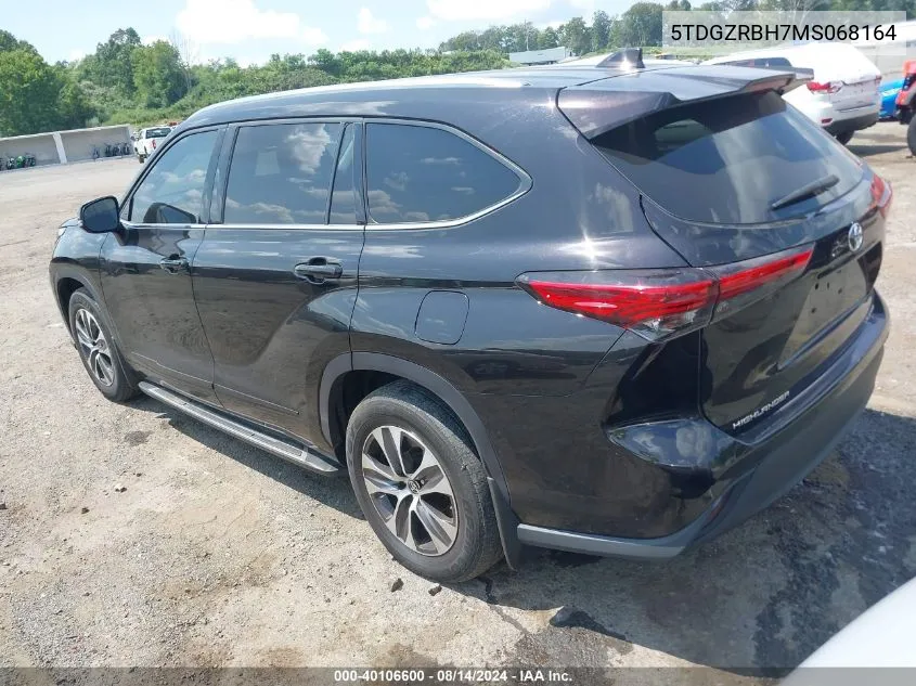 2021 Toyota Highlander Xle VIN: 5TDGZRBH7MS068164 Lot: 40106600