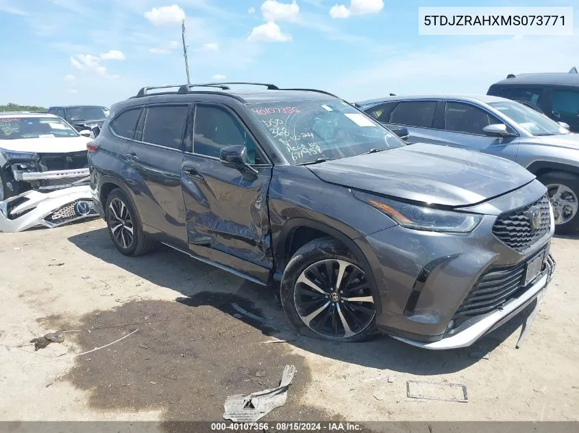 2021 Toyota Highlander Xse VIN: 5TDJZRAHXMS073771 Lot: 40107356