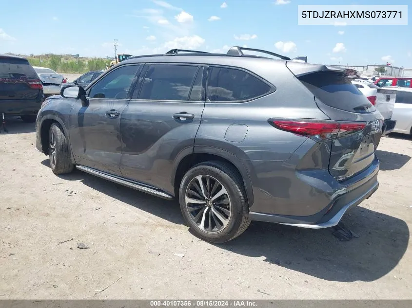 5TDJZRAHXMS073771 2021 Toyota Highlander Xse