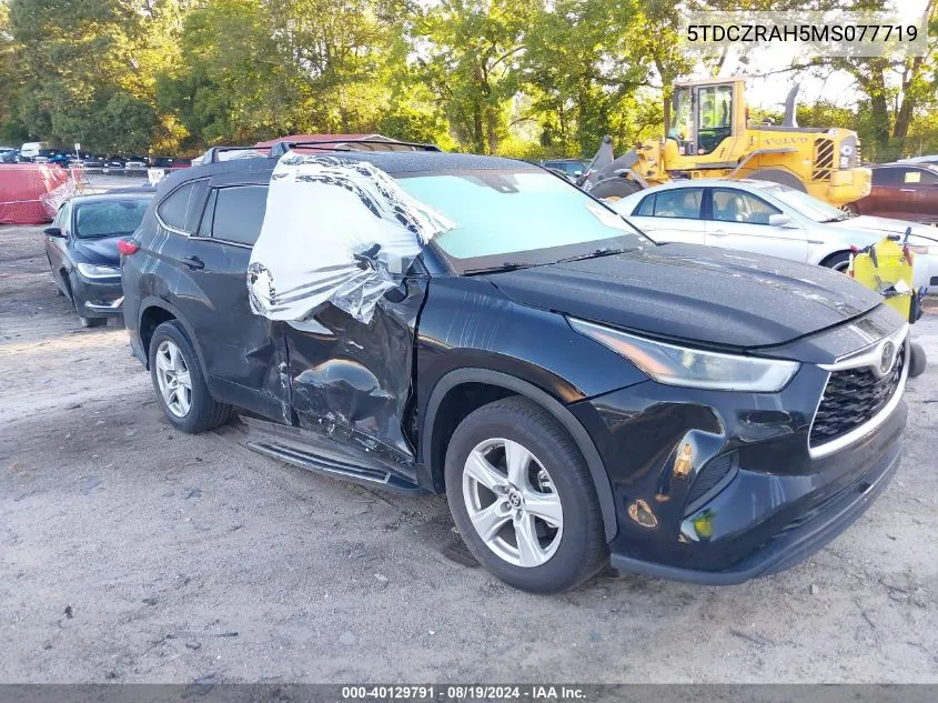 2021 Toyota Highlander L VIN: 5TDCZRAH5MS077719 Lot: 40129791