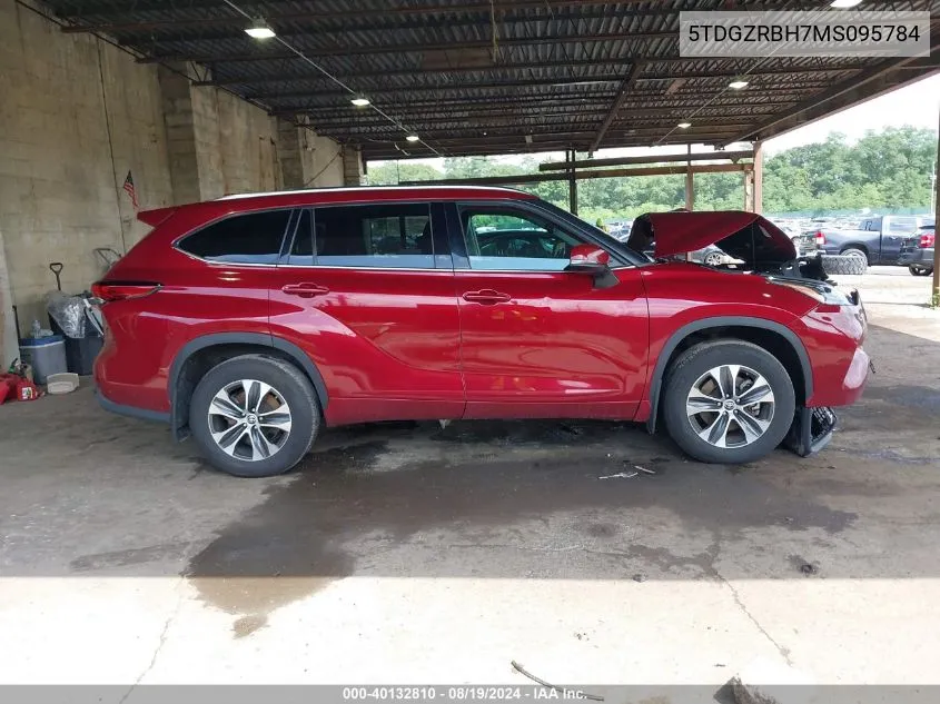 2021 Toyota Highlander Xle VIN: 5TDGZRBH7MS095784 Lot: 40132810