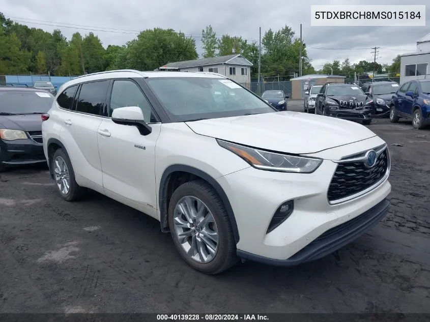 2021 Toyota Highlander Hybrid Limited VIN: 5TDXBRCH8MS015184 Lot: 40139228