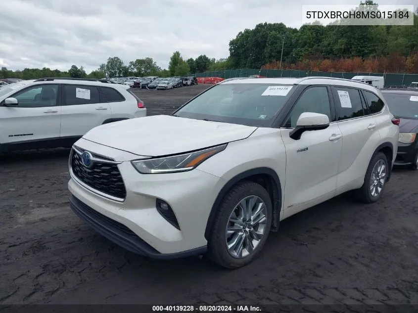 2021 Toyota Highlander Hybrid Limited VIN: 5TDXBRCH8MS015184 Lot: 40139228