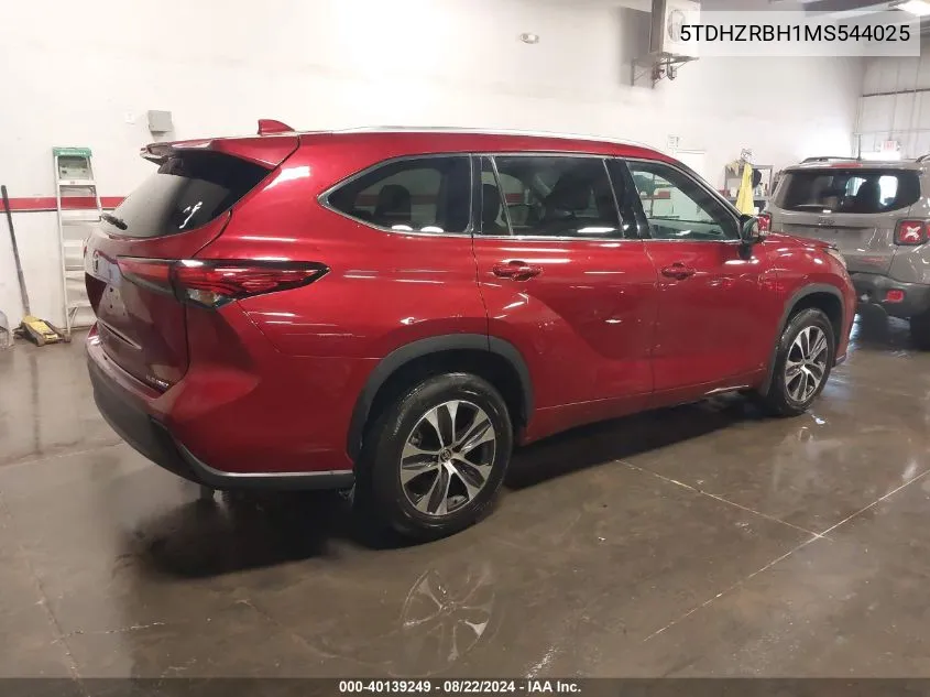 2021 Toyota Highlander Xle VIN: 5TDHZRBH1MS544025 Lot: 40139249