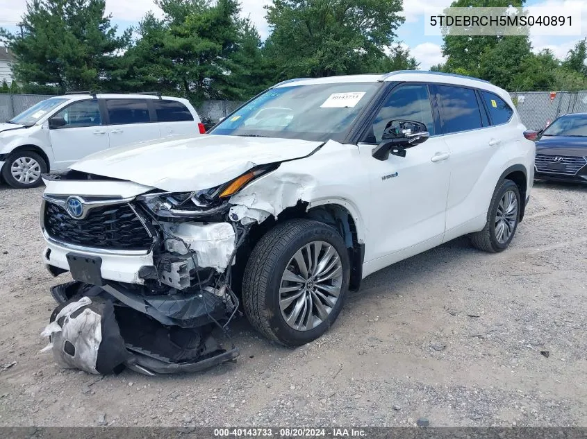 5TDEBRCH5MS040891 2021 Toyota Highlander Hybrid Platinum