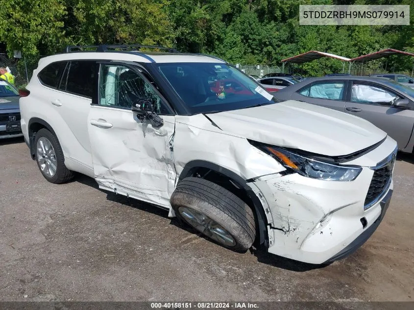 2021 Toyota Highlander Limited/Platinum VIN: 5TDDZRBH9MS079914 Lot: 40158151