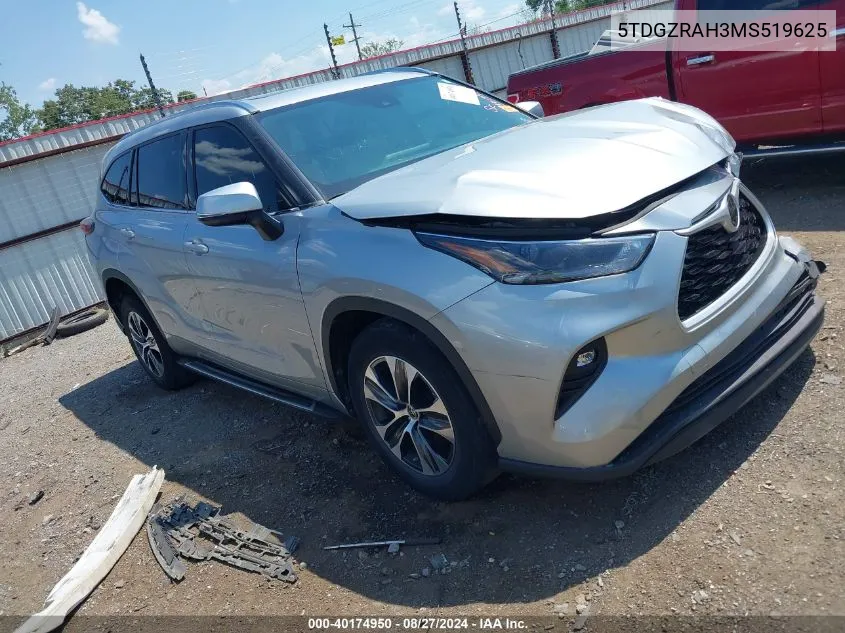 2021 Toyota Highlander Xle VIN: 5TDGZRAH3MS519625 Lot: 40174950