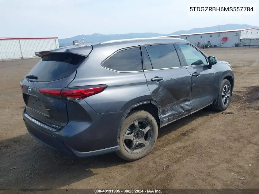 2021 Toyota Highlander Xle VIN: 5TDGZRBH6MS557784 Lot: 40191905