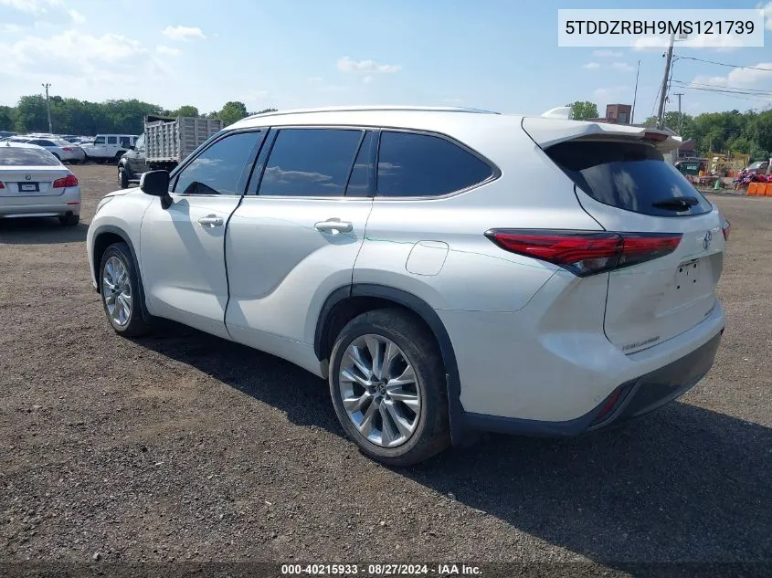 5TDDZRBH9MS121739 2021 Toyota Highlander Limited