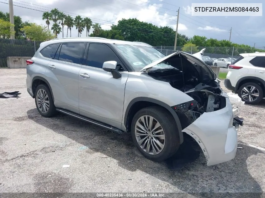 2021 Toyota Highlander Platinum VIN: 5TDFZRAH2MS084463 Lot: 40235436