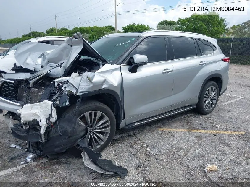 5TDFZRAH2MS084463 2021 Toyota Highlander Platinum