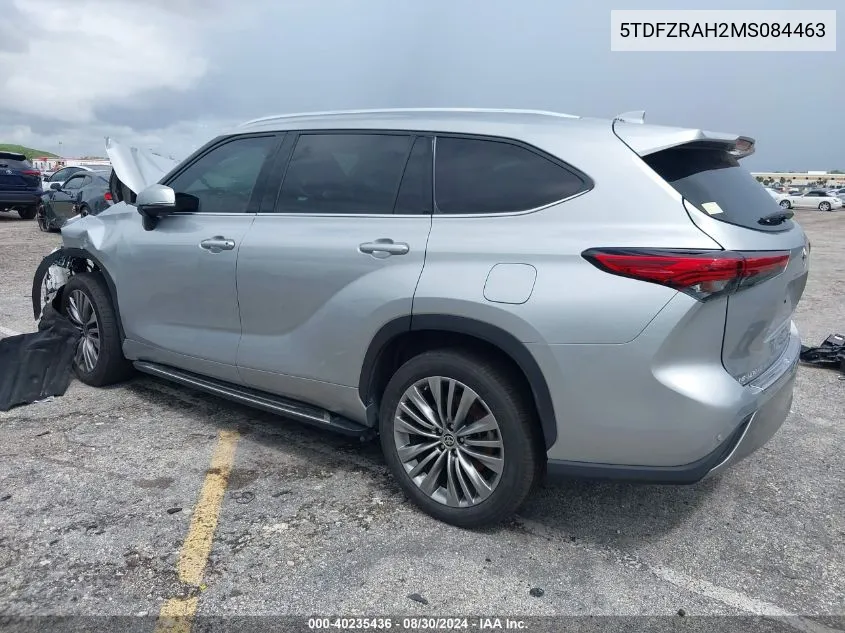 2021 Toyota Highlander Platinum VIN: 5TDFZRAH2MS084463 Lot: 40235436