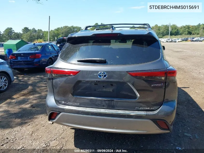 5TDEBRCH4MS015691 2021 Toyota Highlander Hybrid Platinum