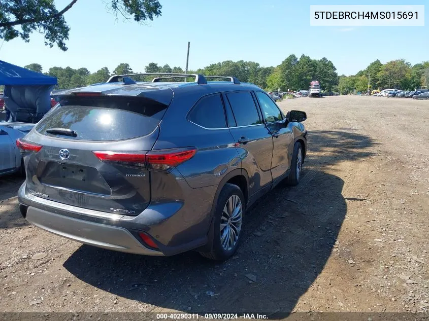 5TDEBRCH4MS015691 2021 Toyota Highlander Hybrid Platinum