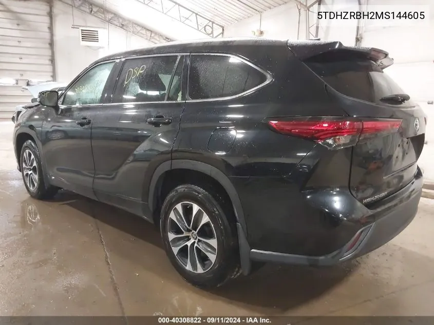 5TDHZRBH2MS144605 2021 Toyota Highlander Xle