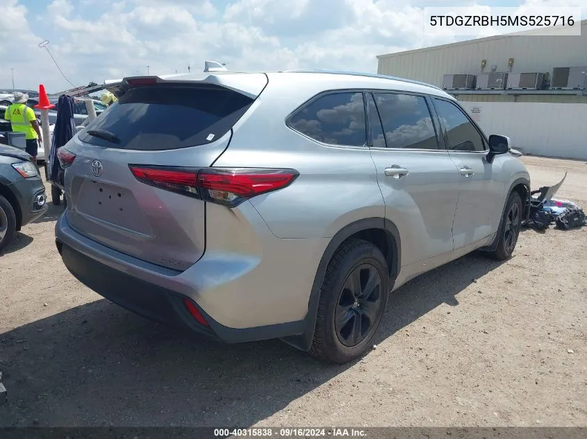 2021 Toyota Highlander Xle VIN: 5TDGZRBH5MS525716 Lot: 40315838