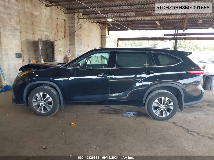 2021 Toyota Highlander Xle VIN: 5TDHZRBH8MS091568 Lot: 40326881