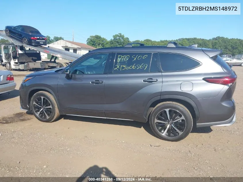 2021 Toyota Highlander Xse VIN: 5TDLZRBH2MS148972 Lot: 40341258