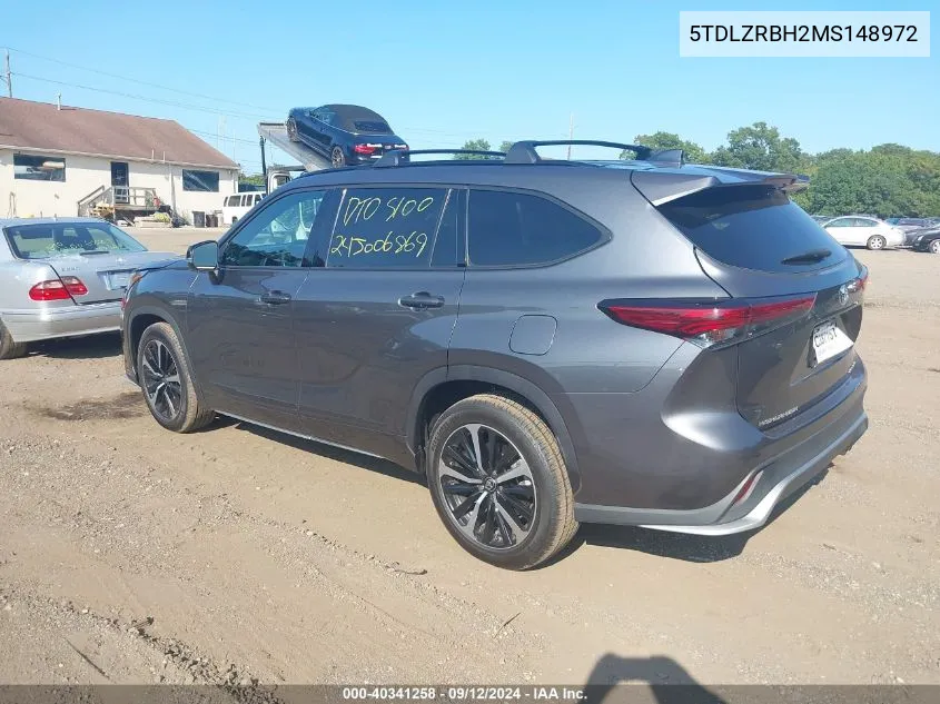 2021 Toyota Highlander Xse VIN: 5TDLZRBH2MS148972 Lot: 40341258