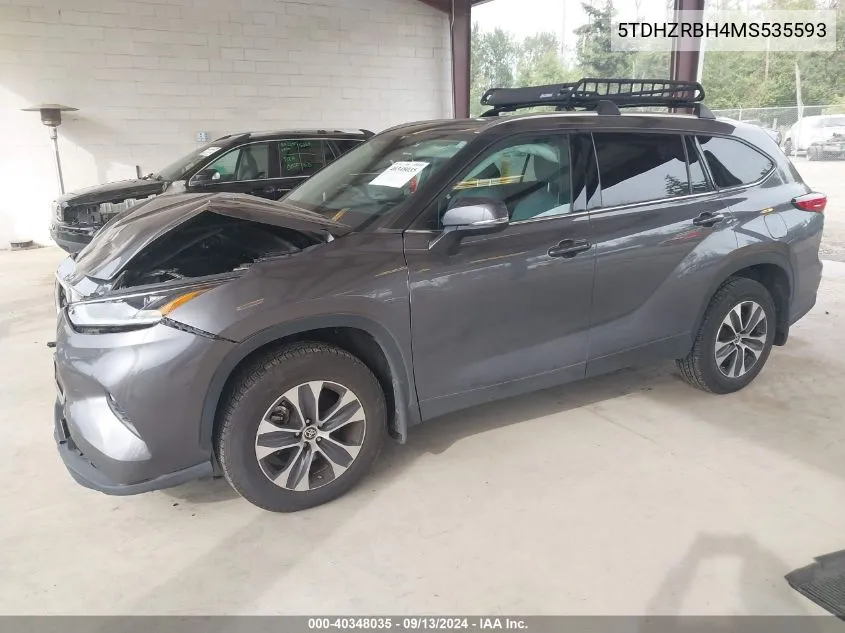 2021 Toyota Highlander Xle VIN: 5TDHZRBH4MS535593 Lot: 40348035