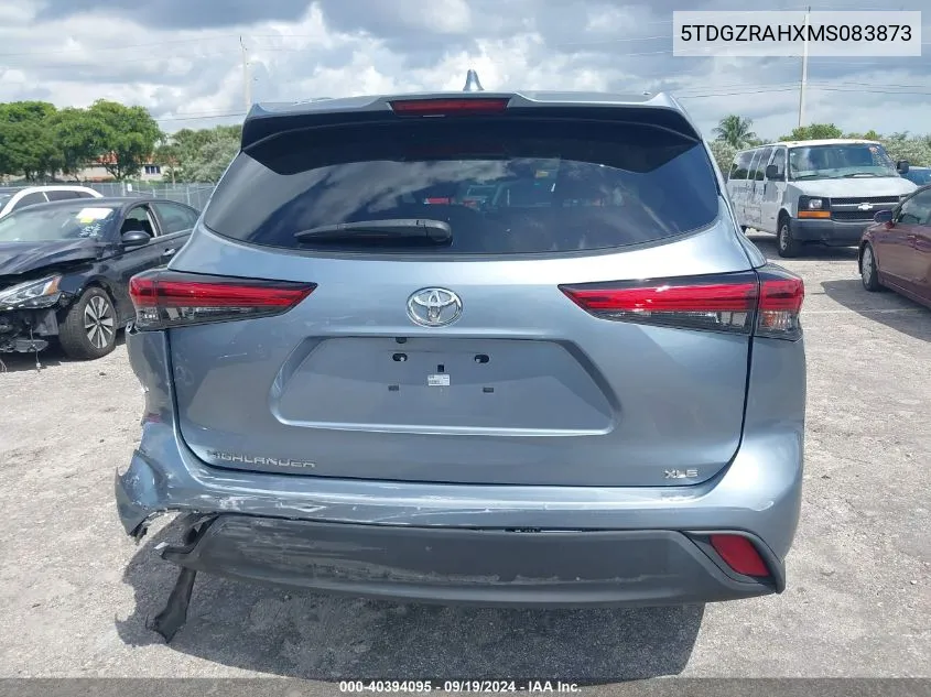 2021 Toyota Highlander Xle VIN: 5TDGZRAHXMS083873 Lot: 40394095