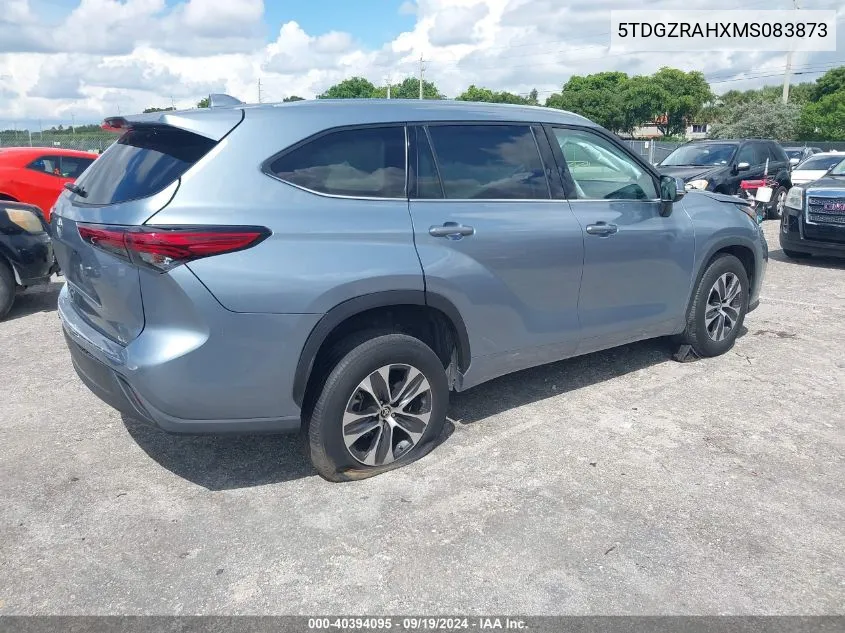 2021 Toyota Highlander Xle VIN: 5TDGZRAHXMS083873 Lot: 40394095