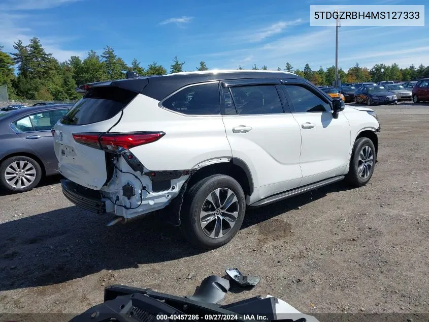 2021 Toyota Highlander Xle VIN: 5TDGZRBH4MS127333 Lot: 40457286