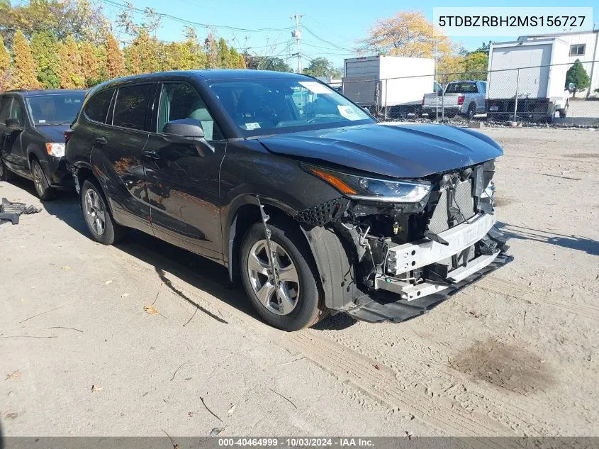 2021 Toyota Highlander Le VIN: 5TDBZRBH2MS156727 Lot: 40464999