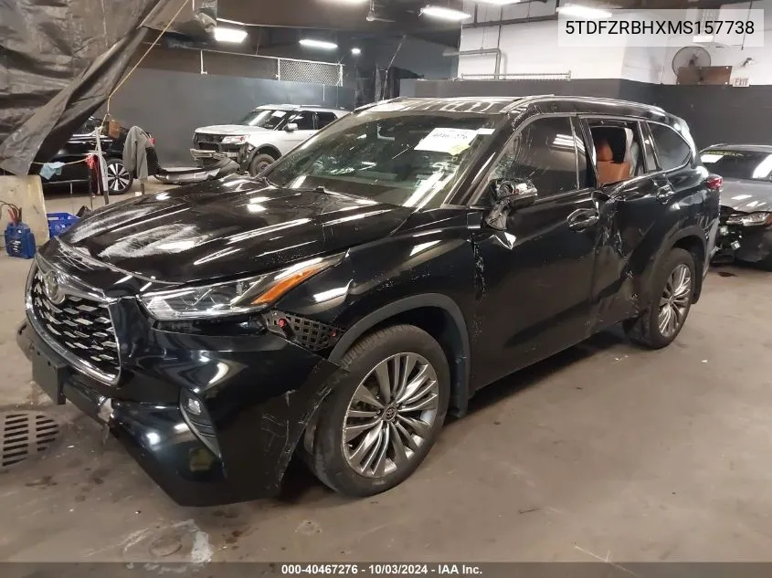 2021 Toyota Highlander Platinum VIN: 5TDFZRBHXMS157738 Lot: 40467276