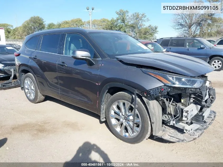 2021 Toyota Highlander Limited VIN: 5TDDZRBHXMS099105 Lot: 40481561