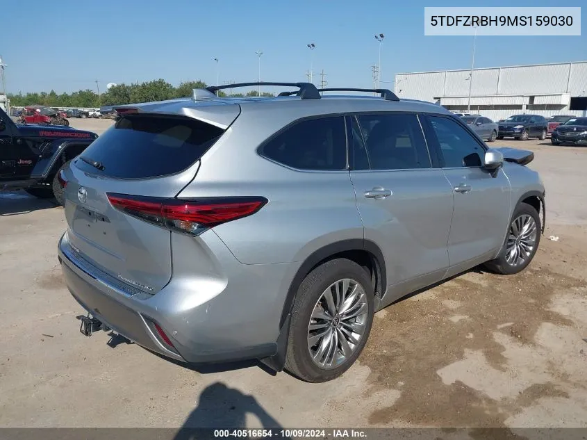 2021 Toyota Highlander Platinum VIN: 5TDFZRBH9MS159030 Lot: 40516654