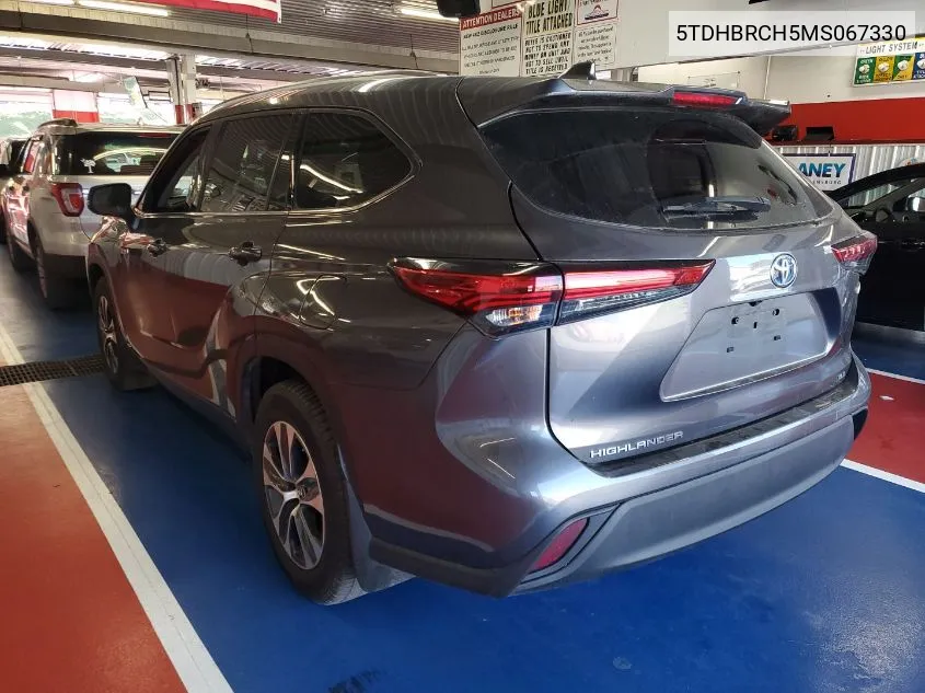 2021 Toyota Highlander Hybrid Xle VIN: 5TDHBRCH5MS067330 Lot: 40539422