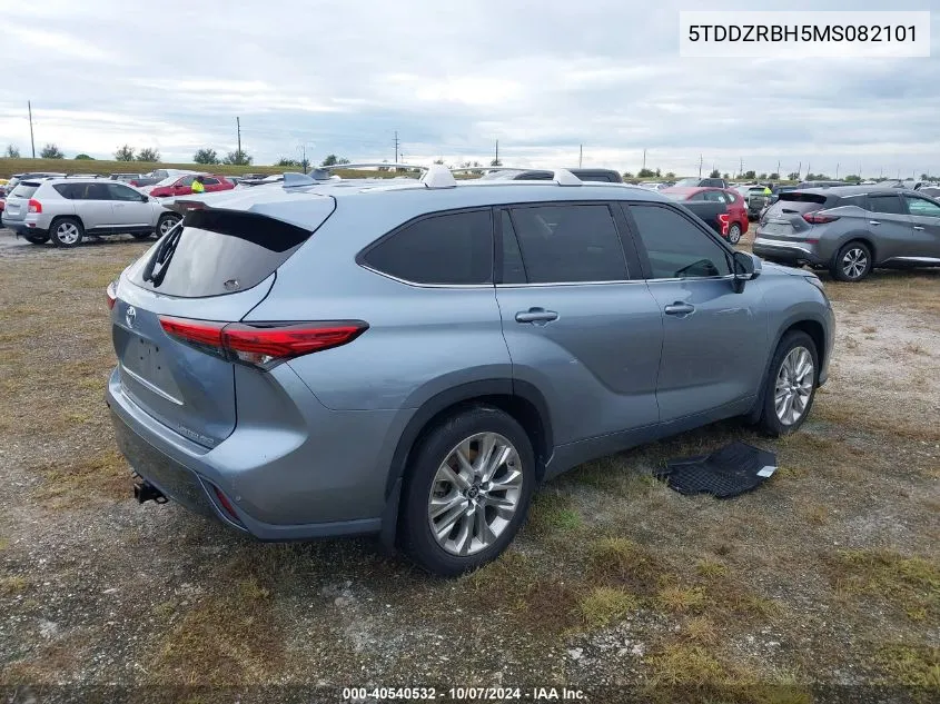 2021 Toyota Highlander Limited/Platinum VIN: 5TDDZRBH5MS082101 Lot: 40540532