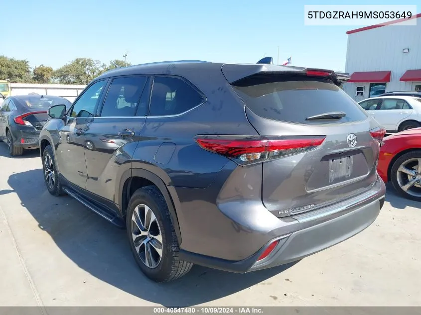 2021 Toyota Highlander Xle VIN: 5TDGZRAH9MS053649 Lot: 40547480