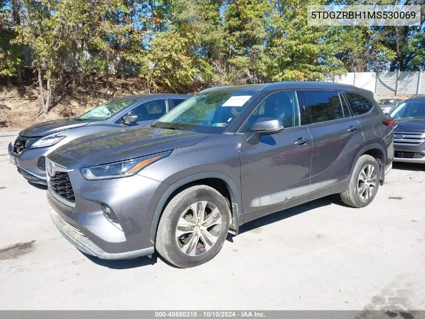 2021 Toyota Highlander Xle VIN: 5TDGZRBH1MS530069 Lot: 40550318