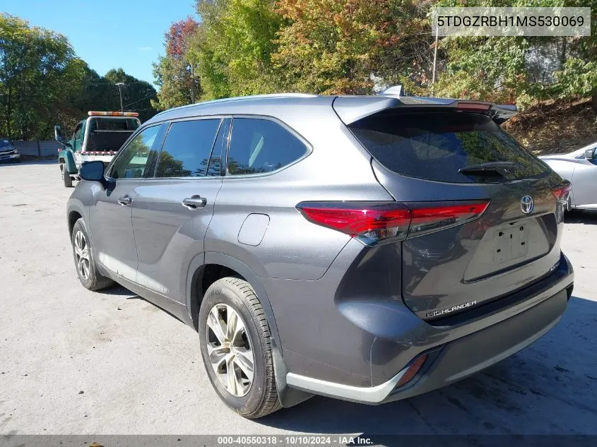 2021 Toyota Highlander Xle VIN: 5TDGZRBH1MS530069 Lot: 40550318