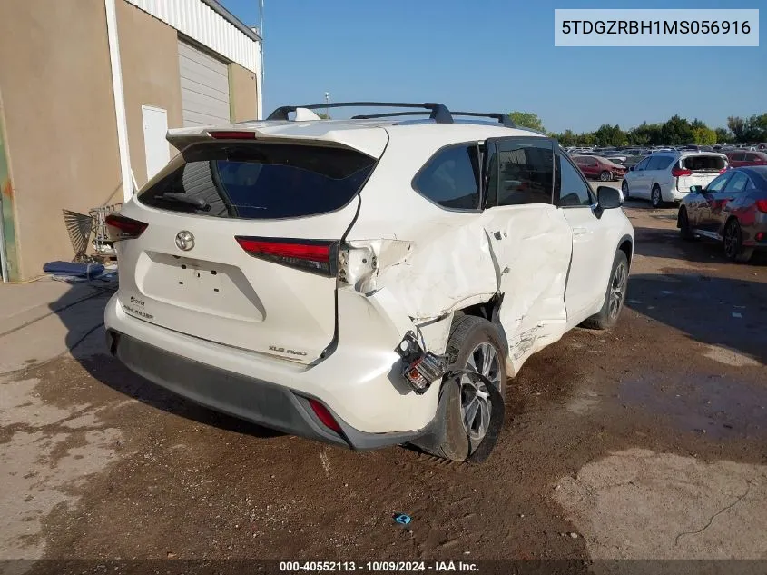 2021 Toyota Highlander Xle VIN: 5TDGZRBH1MS056916 Lot: 40552113