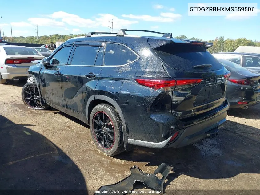 5TDGZRBHXMS559506 2021 Toyota Highlander Xle