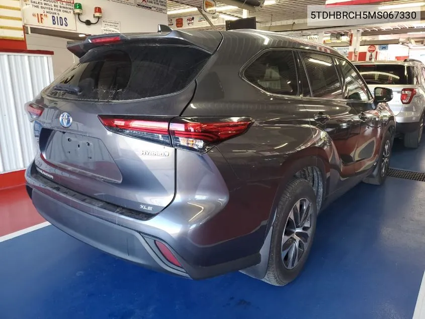 2021 Toyota Highlander Hybrid Xle VIN: 5TDHBRCH5MS067330 Lot: 40567186