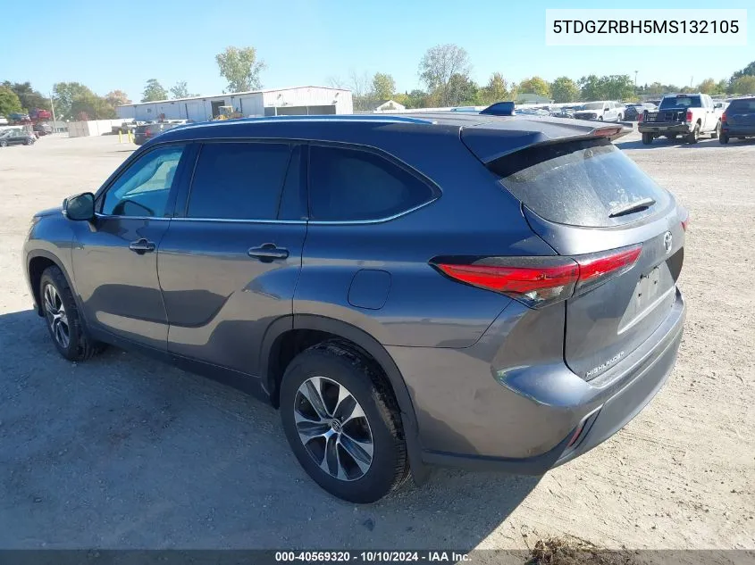 2021 Toyota Highlander Xle VIN: 5TDGZRBH5MS132105 Lot: 40569320