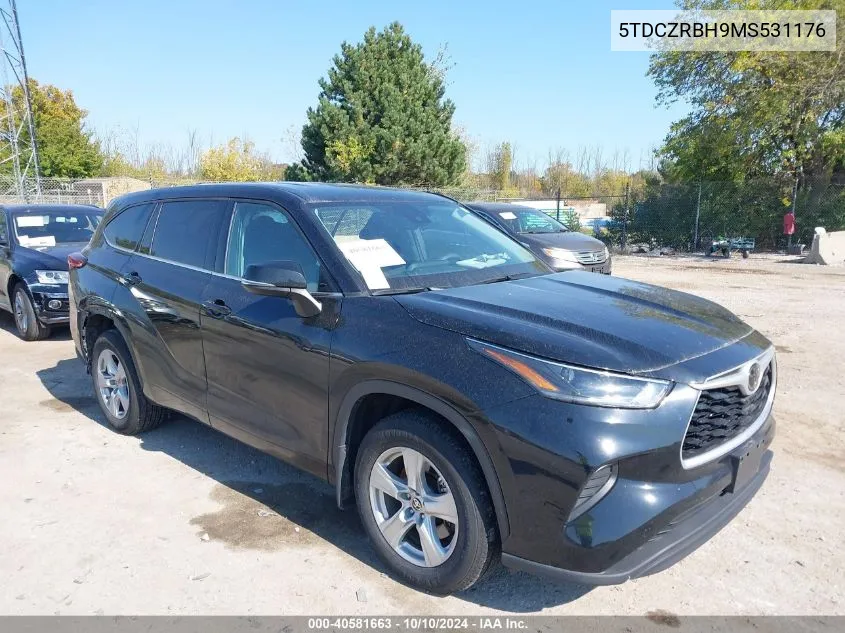 2021 Toyota Highlander L VIN: 5TDCZRBH9MS531176 Lot: 40581663