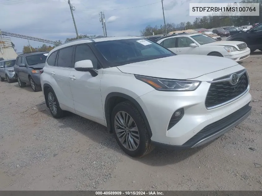 2021 Toyota Highlander Platinum VIN: 5TDFZRBH1MS100764 Lot: 40589909