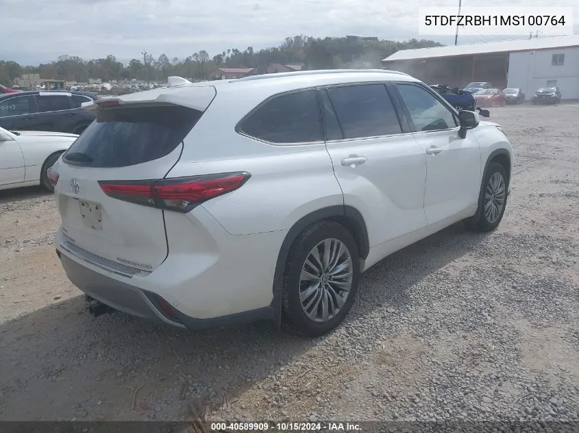 2021 Toyota Highlander Platinum VIN: 5TDFZRBH1MS100764 Lot: 40589909