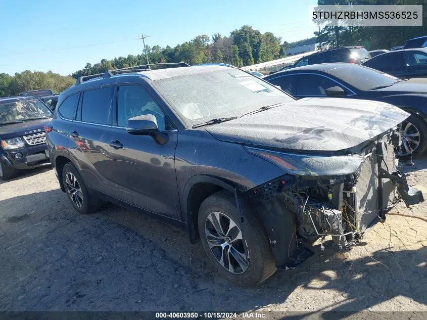 5TDHZRBH3MS536525 2021 Toyota Highlander Xle