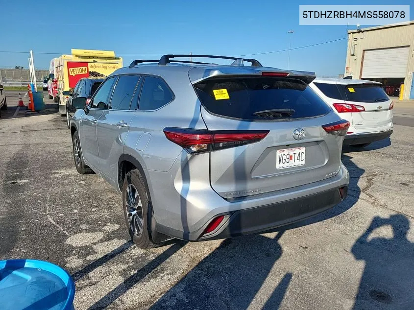 2021 Toyota Highlander Xle VIN: 5TDHZRBH4MS558078 Lot: 40609564