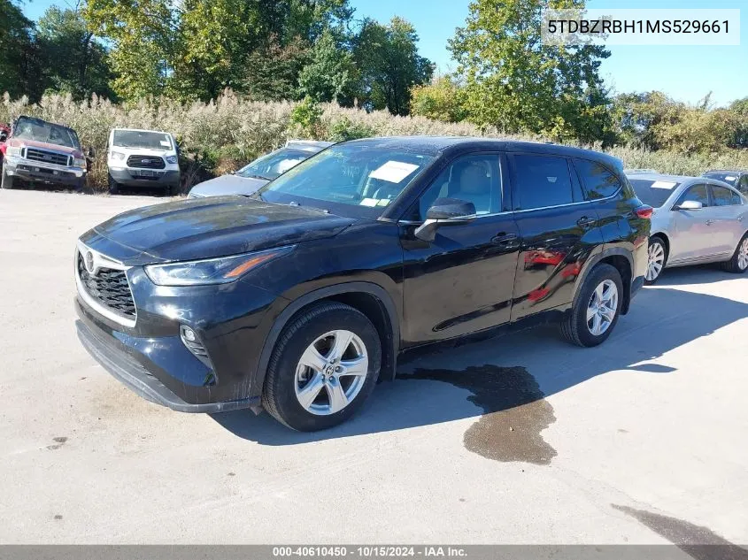 2021 Toyota Highlander Le VIN: 5TDBZRBH1MS529661 Lot: 40610450