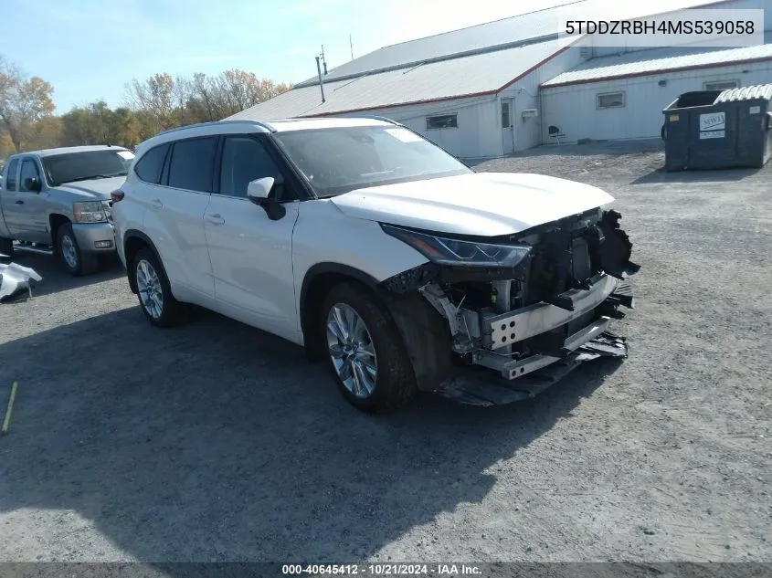 2021 Toyota Highlander Limited/Platinum VIN: 5TDDZRBH4MS539058 Lot: 40645412